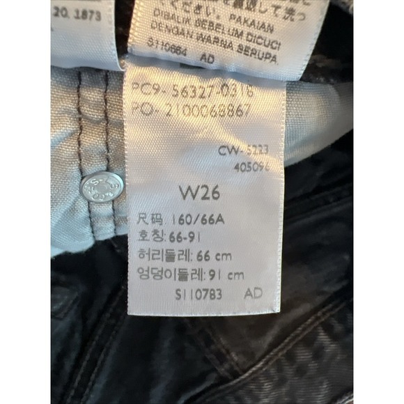 Levi's 501 High Rise Button Fly Distressed Hem Shorts Size 26 Stowaway Black - Picture 9 of 9